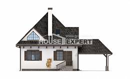 110-002-Л Проект двухэтажного дома с мансардным этажом и гаражом, уютный домик из поризованных блоков Анапа, House Expert