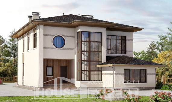 345-001-П Проект двухэтажного дома, огромный загородный дом из арболита Анапа, House Expert
