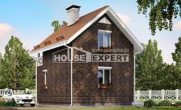 045-001-Л Проект двухэтажного дома с мансардой, дешевый домик из газобетона Анапа, House Expert