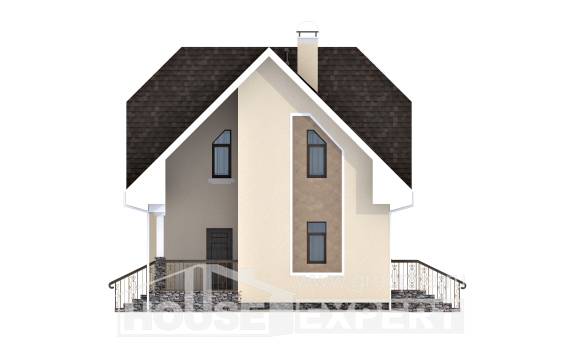 125-001-Л Проект двухэтажного дома мансардой, классический домик из теплоблока Анапа, House Expert