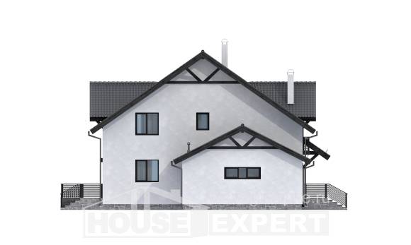 290-003-П Проект двухэтажного дома мансардой, уютный коттедж из твинблока Анапа, House Expert