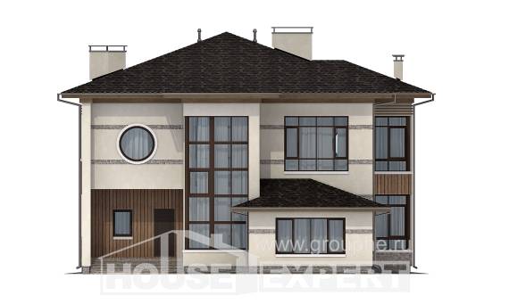 345-001-П Проект двухэтажного дома, просторный загородный дом из арболита Анапа, House Expert