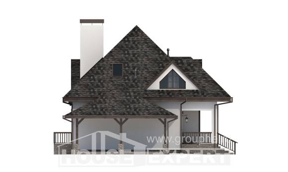 110-002-Л Проект двухэтажного дома с мансардным этажом и гаражом, красивый дом из бризолита Анапа, House Expert