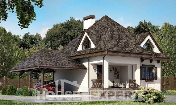 110-002-Л Проект двухэтажного дома с мансардой и гаражом, современный домик из газосиликатных блоков Анапа, House Expert