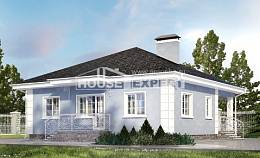 100-001-П Проект одноэтажного дома, экономичный коттедж из твинблока, House Expert