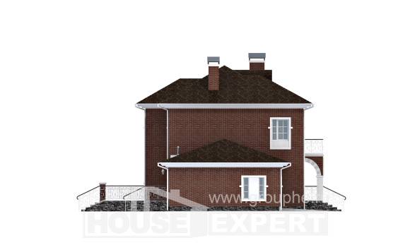 180-006-Л Проект двухэтажного дома, гараж, простой коттедж из кирпича Анапа, House Expert