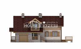 165-002-П Проект двухэтажного дома с мансардным этажом, гараж, скромный коттедж из бризолита Анапа, House Expert