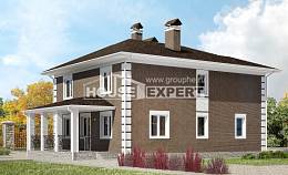 185-002-П Проект двухэтажного дома, бюджетный домик из блока Анапа, House Expert
