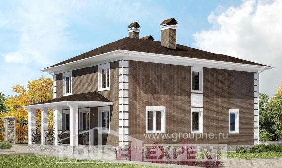 185-002-П Проект двухэтажного дома, бюджетный домик из блока Анапа, House Expert
