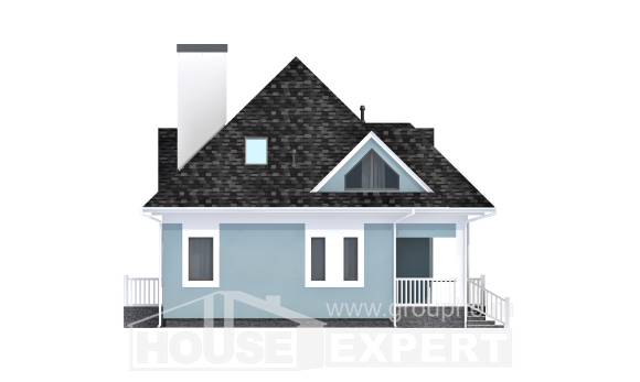110-001-Л Проект двухэтажного дома с мансардой, простой загородный дом из бризолита Анапа, House Expert