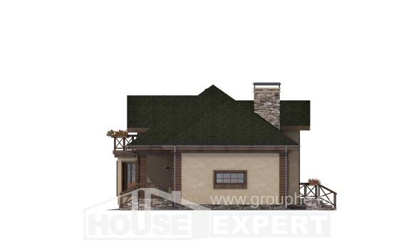 180-010-П Проект двухэтажного дома с мансардой, гараж, уютный домик из твинблока Анапа, House Expert