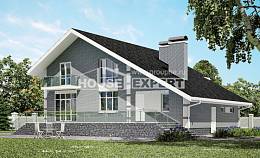 190-006-Л Проект двухэтажного дома с мансардой, гараж, классический домик из арболита Анапа, House Expert