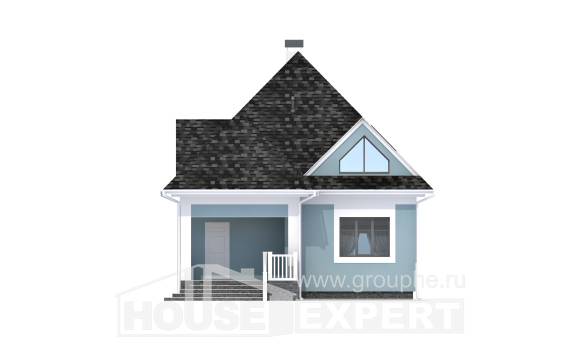 110-001-Л Проект двухэтажного дома с мансардой, экономичный домик из керамзитобетонных блоков Анапа, House Expert