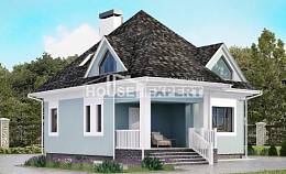 110-001-Л Проект двухэтажного дома мансардный этаж, классический загородный дом из пеноблока Анапа, House Expert