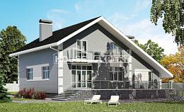 190-006-Л Проект двухэтажного дома мансардой, гараж, уютный коттедж из пеноблока Анапа, House Expert