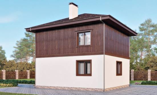 100-006-Л Проект двухэтажного дома, скромный домик из пеноблока Анапа | Проекты домов от House Expert