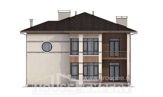 345-001-П Проект двухэтажного дома, просторный коттедж из твинблока Анапа, House Expert
