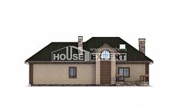 180-010-П Проект двухэтажного дома мансардой, гараж, уютный коттедж из арболита Анапа, House Expert