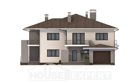 500-001-П Проект трехэтажного дома, гараж, красивый коттедж из кирпича Анапа, House Expert