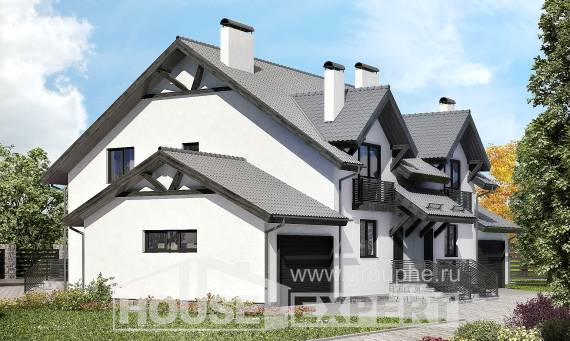 290-003-П Проект двухэтажного дома мансардный этаж, красивый загородный дом из поризованных блоков Анапа, House Expert