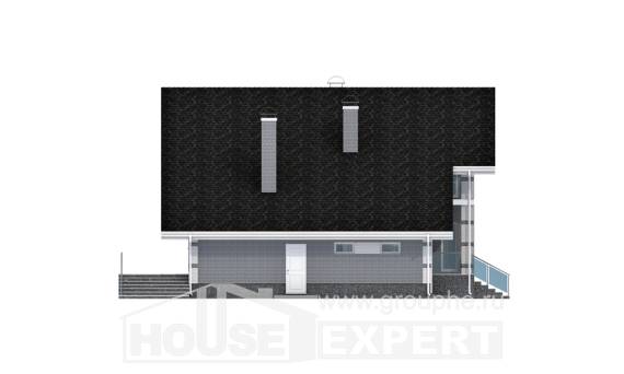 190-006-Л Проект двухэтажного дома мансардой и гаражом, простой загородный дом из пеноблока Анапа, House Expert