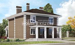 185-002-П Проект двухэтажного дома, скромный дом из блока Анапа, House Expert