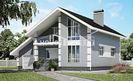 190-006-Л Проект двухэтажного дома с мансардным этажом и гаражом, средний загородный дом из блока Анапа, House Expert