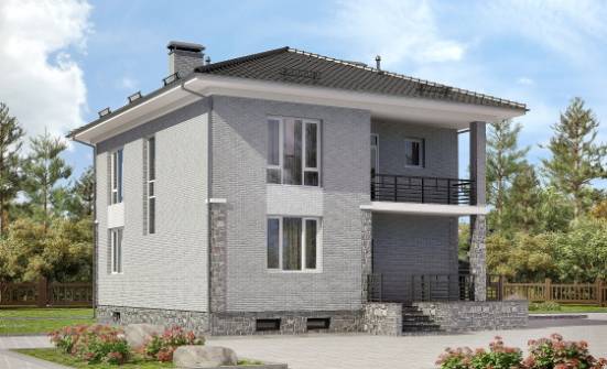 275-004-П Проект трехэтажного дома и гаражом, современный дом из кирпича Анапа | Проекты домов от House Expert