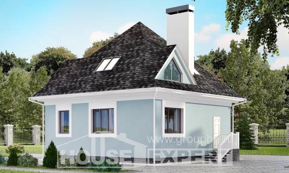 110-001-Л Проект двухэтажного дома с мансардным этажом, компактный загородный дом из арболита Анапа, House Expert