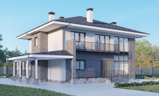250-004-Л Проект двухэтажного дома, просторный домик из газосиликатных блоков Анапа | Проекты домов от House Expert