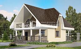 125-001-Л Проект двухэтажного дома с мансардным этажом, классический домик из арболита Анапа, House Expert