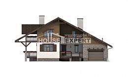 220-005-П Проект двухэтажного дома с мансардой и гаражом, красивый домик из кирпича Анапа, House Expert
