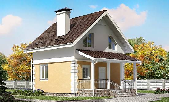 070-002-П Проект двухэтажного дома мансардный этаж, классический загородный дом из поризованных блоков Анапа | Проекты домов от House Expert
