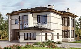 345-001-П Проект двухэтажного дома, классический загородный дом из пеноблока Анапа, House Expert
