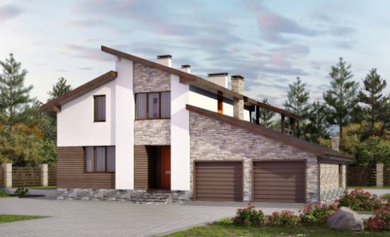 240-004-П Проект двухэтажного дома с мансардой, гараж, просторный домик из поризованных блоков Анапа | Проекты домов от House Expert