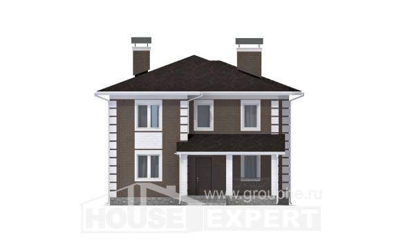 185-002-П Проект двухэтажного дома, доступный дом из бризолита Анапа, House Expert