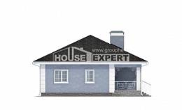 100-001-П Проект одноэтажного дома, недорогой коттедж из теплоблока, House Expert