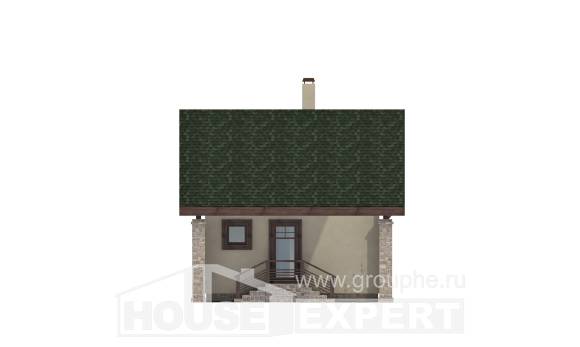 060-001-Л Проект двухэтажного дома мансардой, гараж, махонький загородный дом из теплоблока Анапа, House Expert