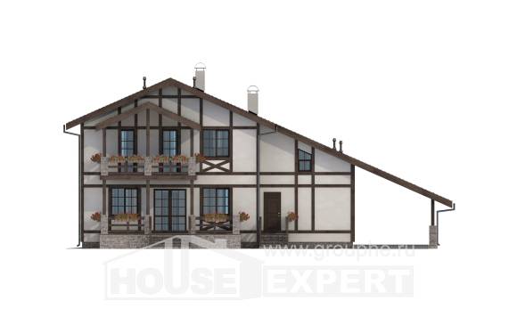 250-002-Л Проект двухэтажного дома мансардный этаж, гараж, средний загородный дом из кирпича Анапа, House Expert