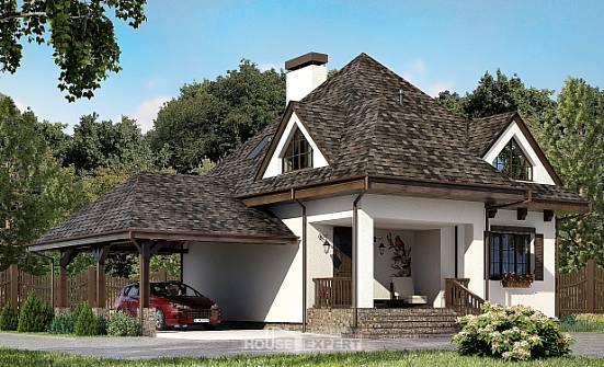 110-002-Л Проект двухэтажного дома с мансардой, гараж, недорогой загородный дом из арболита Анапа | Проекты домов от House Expert