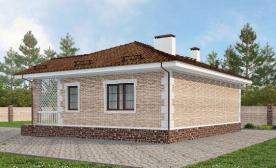 065-002-П Проект бани из кирпича Анапа | Проекты одноэтажных домов от House Expert