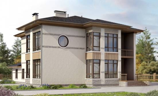 345-001-П Проект двухэтажного дома, просторный загородный дом из теплоблока Анапа | Проекты домов от House Expert