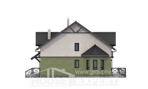 120-003-П Проект двухэтажного дома с мансардным этажом, красивый коттедж из поризованных блоков Анапа, House Expert