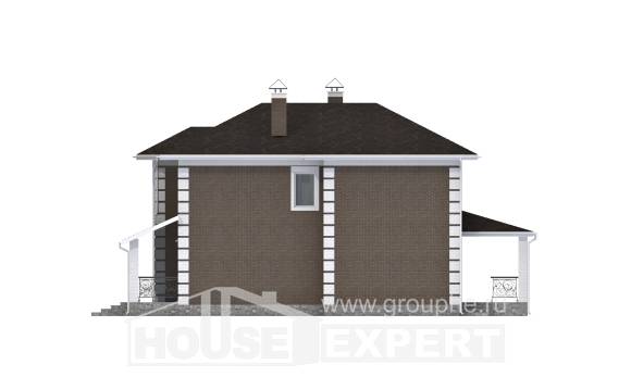 185-002-П Проект двухэтажного дома, доступный коттедж из пеноблока Анапа, House Expert