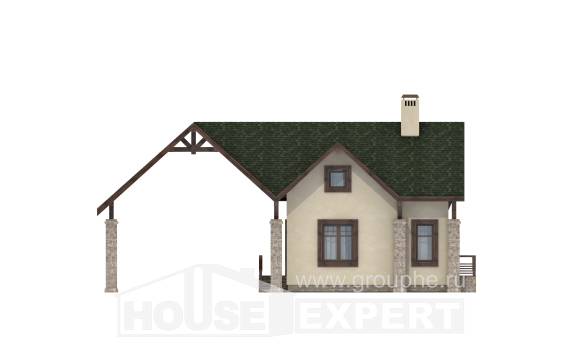 060-001-Л Проект двухэтажного дома мансардой и гаражом, дешевый загородный дом из теплоблока, House Expert