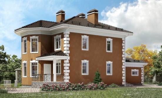 150-006-П Проект двухэтажного дома и гаражом, доступный коттедж из твинблока Анапа | Проекты домов от House Expert