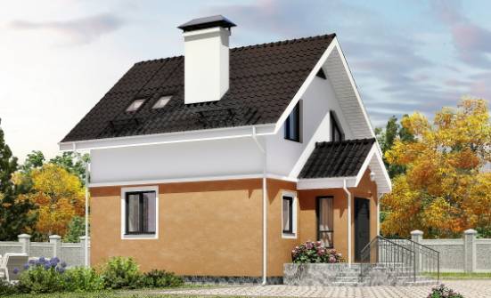 070-001-Л Проект двухэтажного дома с мансардой, компактный домик из газосиликатных блоков Анапа | Проекты домов от House Expert