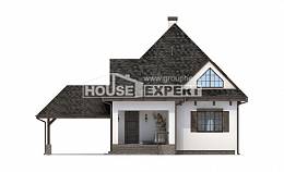 110-002-Л Проект двухэтажного дома мансардой и гаражом, компактный дом из пеноблока Анапа, House Expert