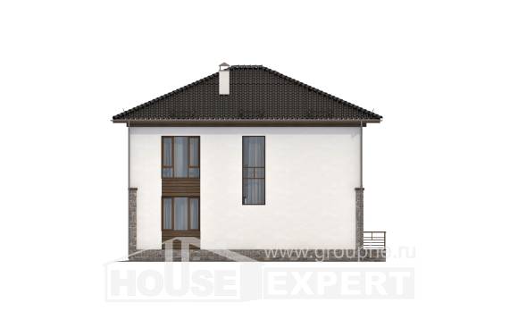 170-005-П Проект двухэтажного дома, бюджетный коттедж из блока Анапа, House Expert