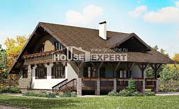 220-005-П Проект двухэтажного дома с мансардой, гараж, классический загородный дом из кирпича Анапа, House Expert